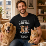 T-shirt unisexe, Hoodie personnalisé – Cadeau pour Propriétaires D’animaux, Amoureux des Animaux – À Mon Super Papa