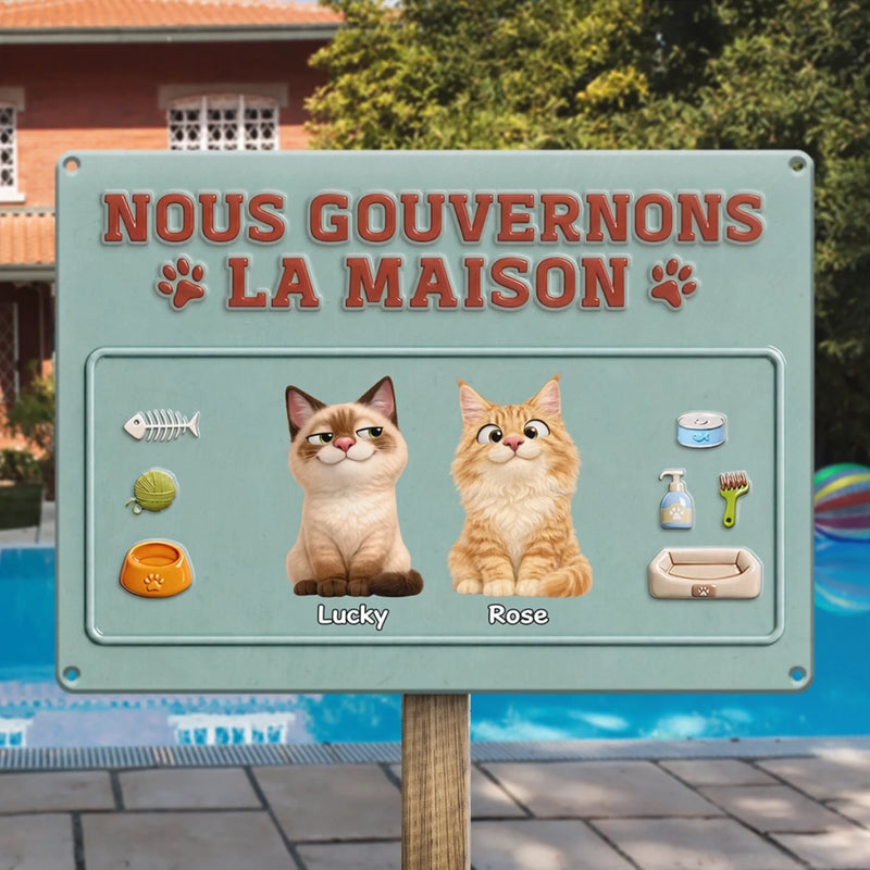 Panneau Métallique Personnalisé – Cadeau pour Propriétaires D’animaux, Amoureux des Animaux – Les vrais hommes aiment les chats