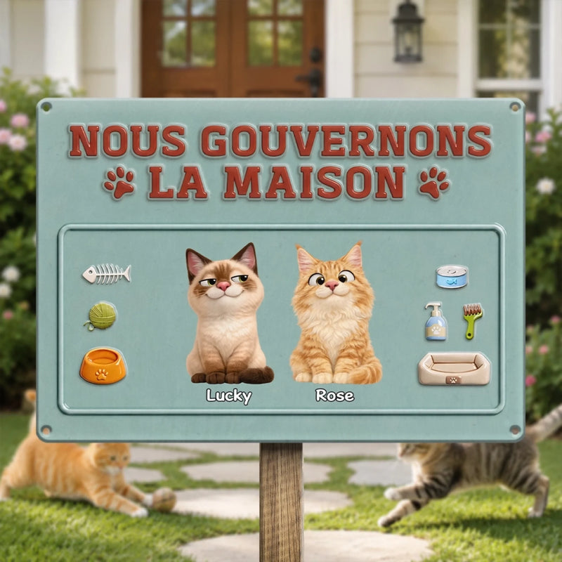 Panneau Métallique Personnalisé – Cadeau pour Propriétaires D’animaux, Amoureux des Animaux – Les vrais hommes aiment les chats