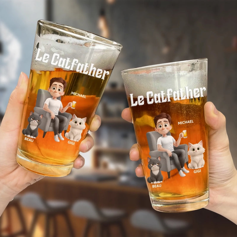 Verre à bière Personnalisé – Cadeau pour Propriétaires D’animaux, Amoureux des Animaux – Tous les chats pensent que je suis génial