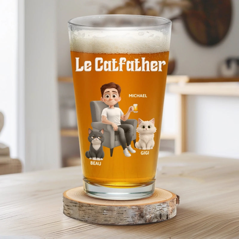 Verre à bière Personnalisé – Cadeau pour Propriétaires D’animaux, Amoureux des Animaux – Tous les chats pensent que je suis génial