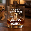 Verre À Whisky Personnalisé – Cadeau pour Propriétaires D’animaux, Amoureux des Animaux – Mon cœur, ma famille