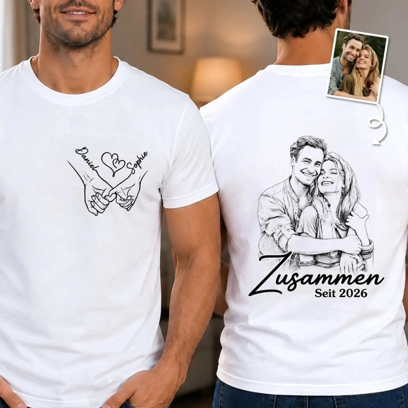 T-shirt Personnalisé Recto & Verso – Cadeau Pour Couples – Ensemble Pour Toujours
