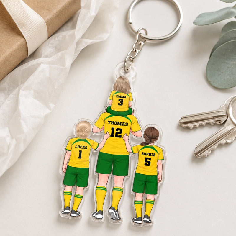 Porte-clés en Acrylique Personnalisé – Cadeau pour fan de football – l'équipe ultime