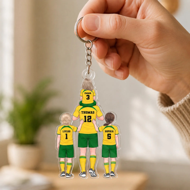 Porte-clés en Acrylique Personnalisé – Cadeau pour fan de football – l'équipe ultime