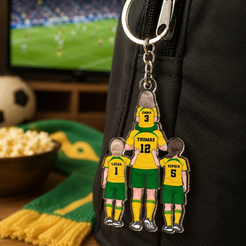 Porte-clés en Acrylique Personnalisé – Cadeau pour fan de football – l'équipe ultime