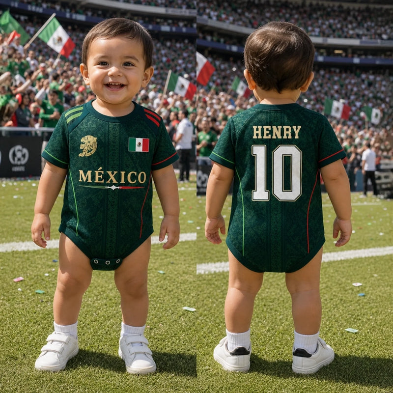 Body Bébé de Football Personnalisé – Cadeau de Naissance pour Maman et Papa – Le Plus Jeune Aigle du Terrain