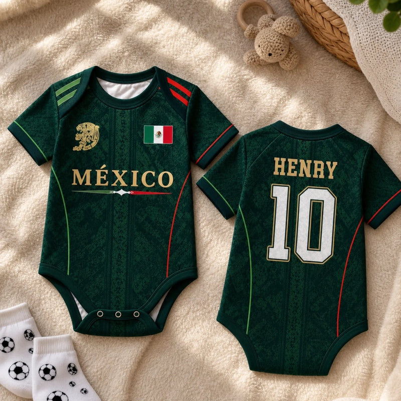 Body Bébé de Football Personnalisé – Cadeau de Naissance pour Maman et Papa – Le Plus Jeune Aigle du Terrain