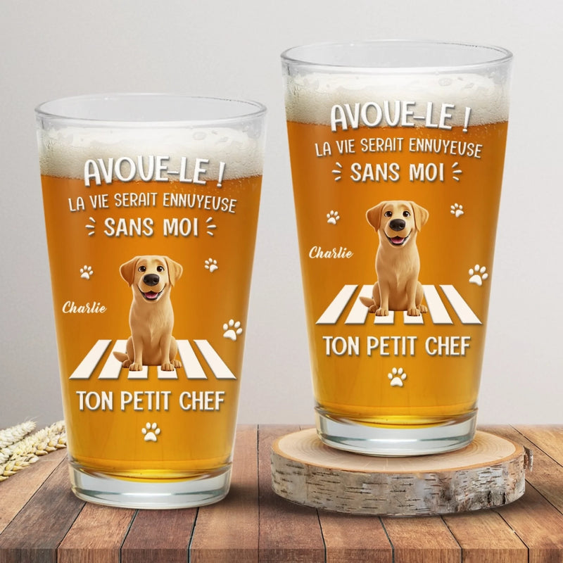 Verre à bière Personnalisé – Cadeau pour Propriétaires D’animaux, Amoureux des Animaux – Bière, Chats Et Aucun Regret