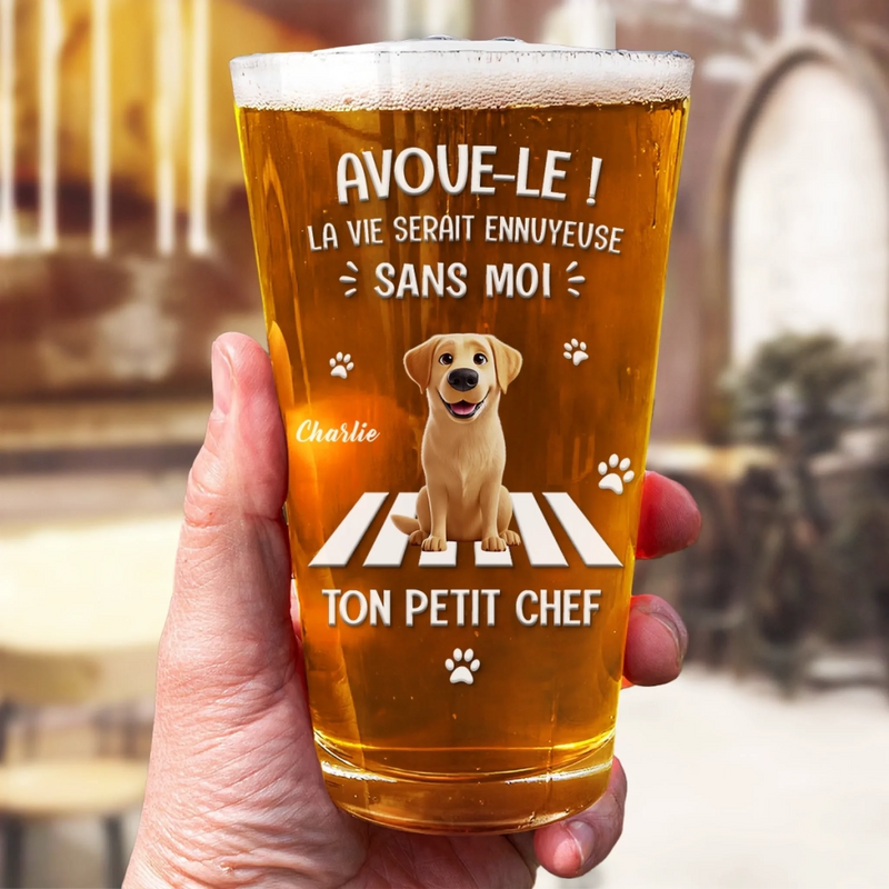 Verre à bière Personnalisé – Cadeau pour Propriétaires D’animaux, Amoureux des Animaux – Bière, Chats Et Aucun Regret