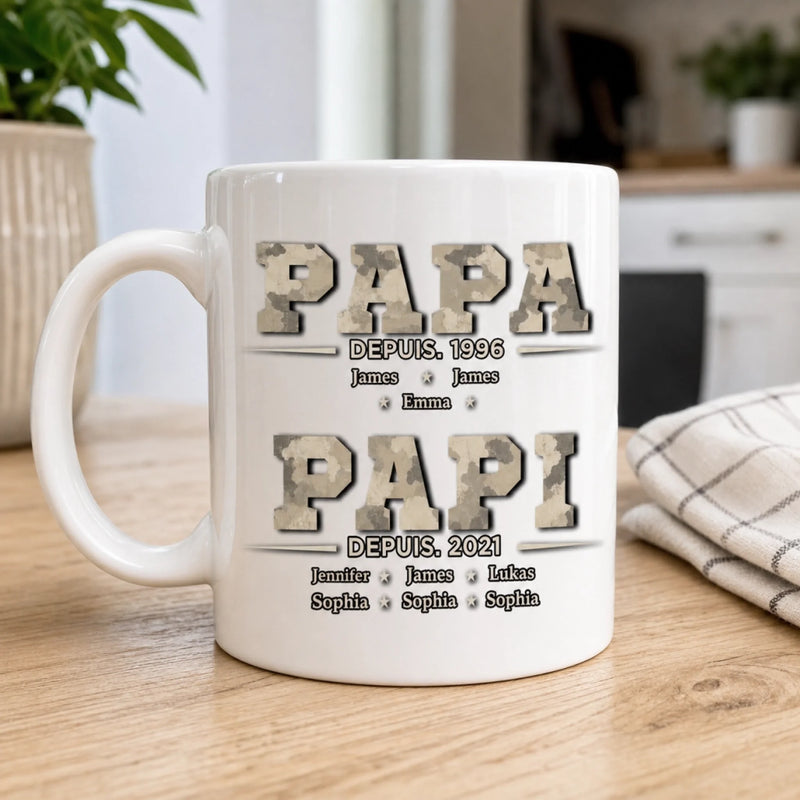 Mug Personnalisé – Cadeau pour Papa, Papi – Papa dans le cœur