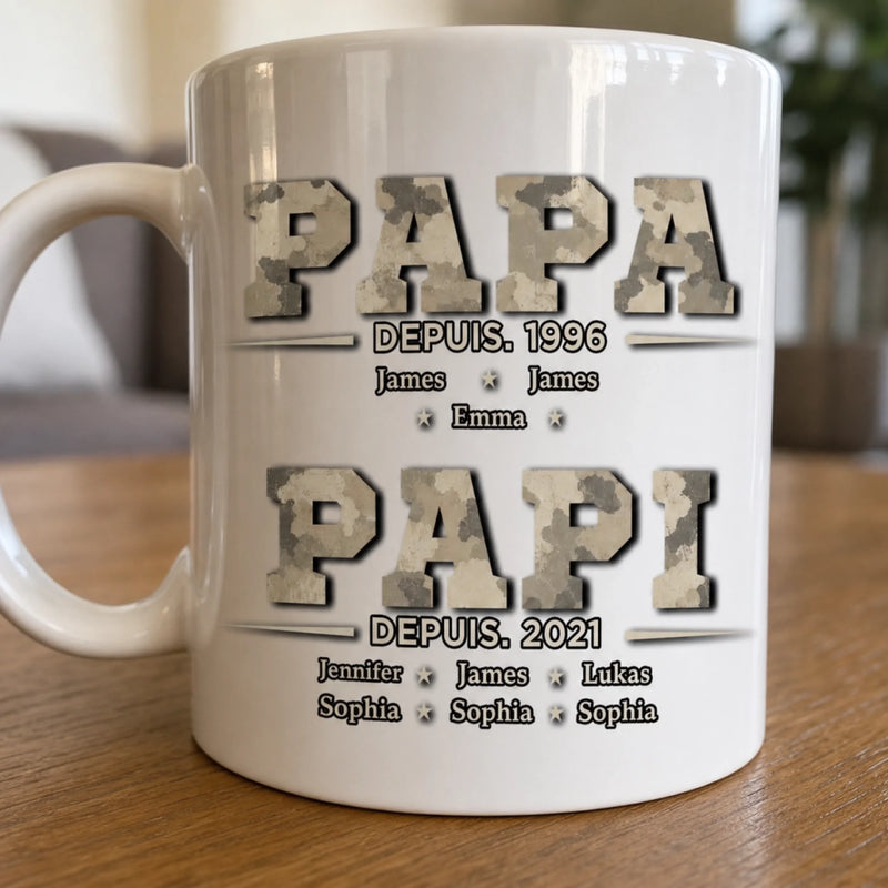 Mug Personnalisé – Cadeau pour Papa, Papi – Papa dans le cœur