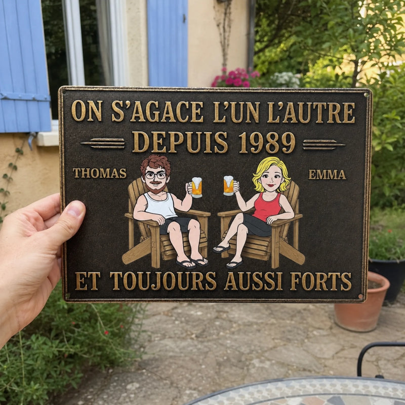 Panneau Métallique Personnalisé – Cadeau pour Couple, Mari et Femme – Toujours Aussi Foris