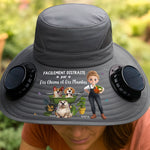 Chapeau Solaire avec Ventilateurs Personnalisé – Cadeau Pour Jardiniers, Amoureux Des Plantes Et Des Chiens – L'amour Grandit Ici