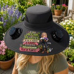 Chapeau Solaire avec Ventilateurs Personnalisé – Cadeau Pour Jardiniers, Amoureux Des Plantes – L'aventure Commence