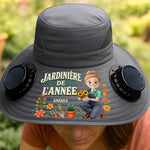 Chapeau Solaire avec Ventilateurs Personnalisé – Cadeau Pour Jardiniers, Amoureux Des Plantes – Les Souvenirs Nous Gardent Proches