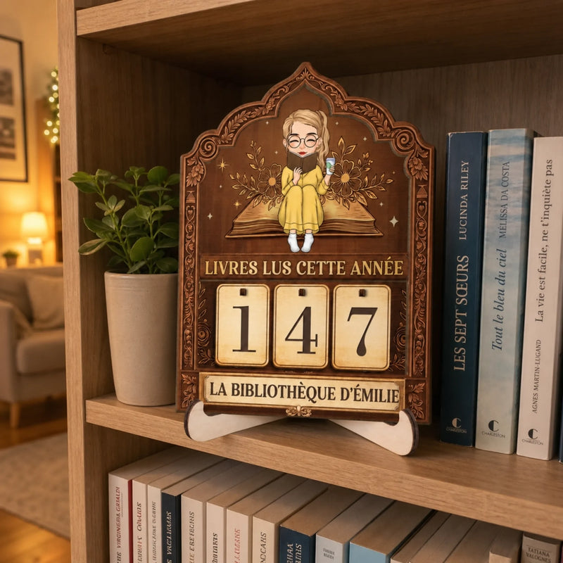 Panneau Bois Personnalisable – Cadeau Pour Lecteurs – Livres Lus Cette Année