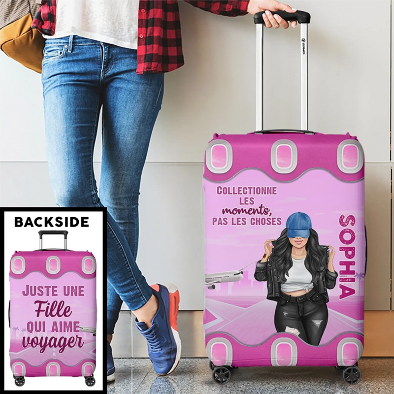 Housse de Valise Personnalisée – Cadeau pour Femme – Là Est Ma Place