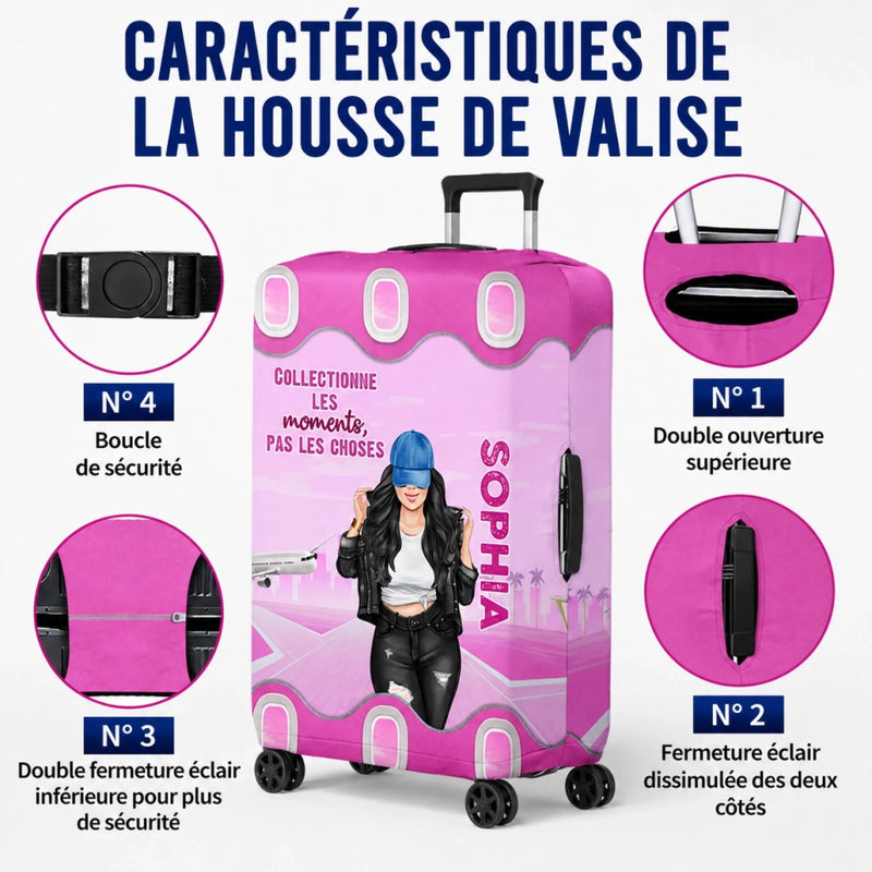 Housse de Valise Personnalisée – Cadeau pour Femme – Là Est Ma Place