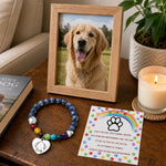 Bracelet Souvenir Personnalisé – Cadeau Commémoratif pour Propriétaire d’Animal – En attendant au pont arc-en-ciel