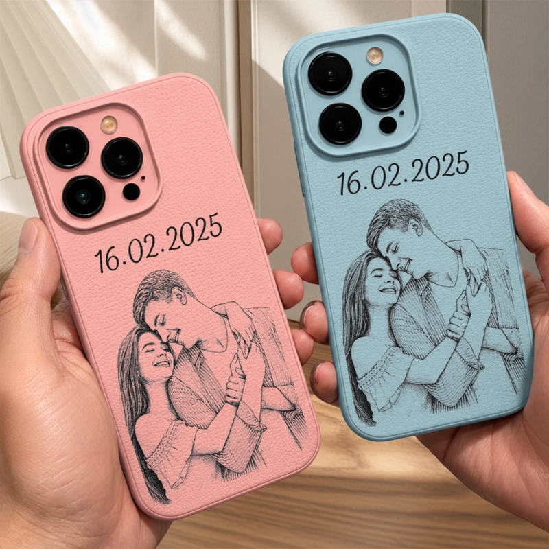 Coque de Téléphone Personnalisée avec Photo – Cadeau pour Couple, Mari et Femme – L’Éternité Commence Avec Toi