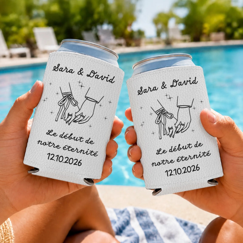 Porte-canette Isotherme Personnalisé – Cadeau pour Couple, Mari et Femme – Le début de notre éternité