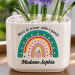 Tulipes Éternelles en Verre Personnalisées – Cadeau Pour Maîtresse, Enseignante – Merci de M’avoir Aidée à Grandir