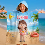 Poncho de bain personnalisé – Cadeaux pour enfants – Trouve-moi à la plage