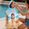 Poncho de bain personnalisé – Cadeaux pour enfants – Trouve-moi à la plage