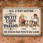 Panneau Métallique Personnalisé – Cadeau pour Couple, Mari et Femme – Côte à côte pour la vie