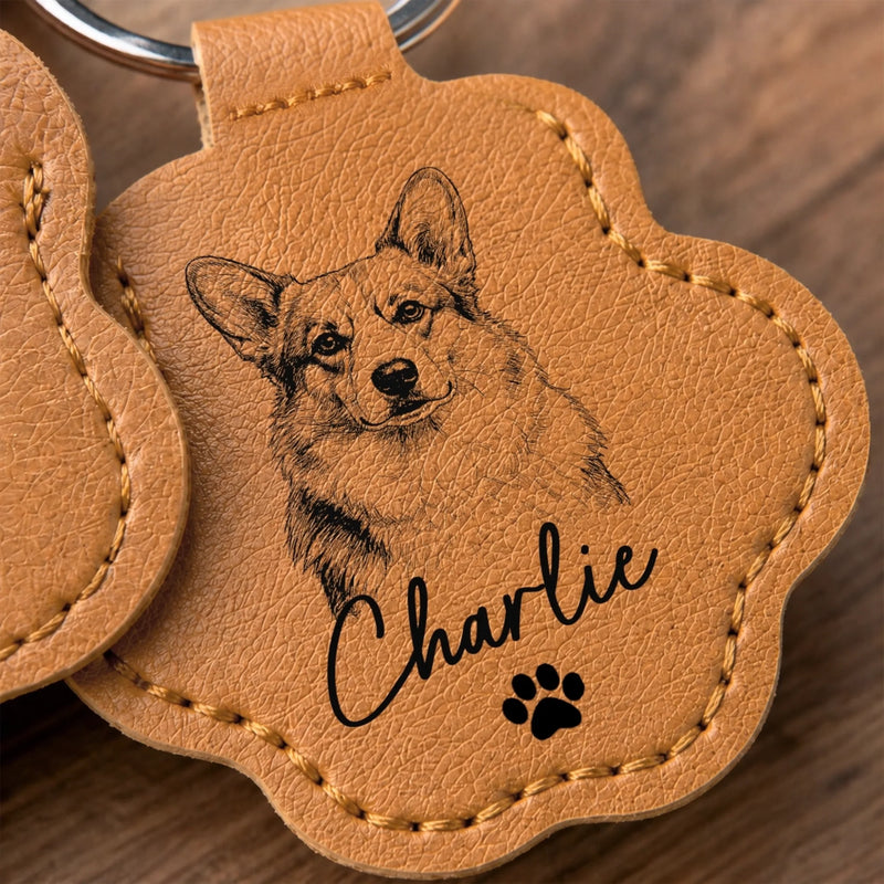 Porte-clés à poils d'animal personnalisé Avec Photo - Cadeau Commémoratif pour Propriétaire d’Animal - À jamais dans mon cœur