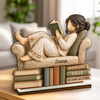 Plaque en Bois 2 Couches Personnalisée avec Support – Cadeau Pour Lecteurs, Amoureux Des Livres – Perdu Dans un Bon Livre