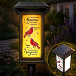 Lampe de Jardin Solaire Personnalisée – Cadeau de Commémoration – À Jamais dans Nos Souvenirs