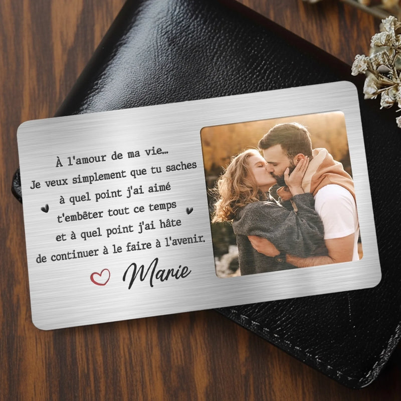 Carte Portefeuille En Aluminium Personnalisé Avec Photo – Cadeau pour Couple - Encore assez jeune pour aimer