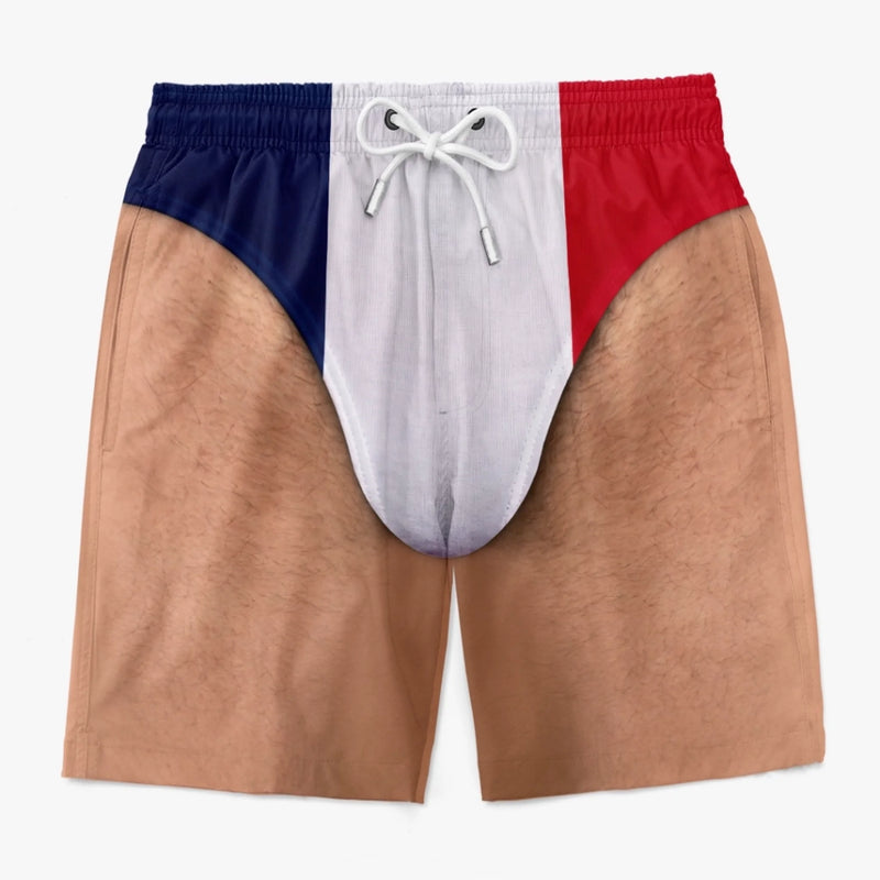 Short de Bain Homme Personnalisé – Cadeau Rigolo pour Homme – Tropique Comme Il Fait Chaud