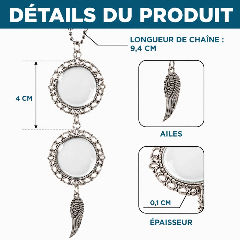 Ornement de Rétroviseur en Métal Personnalisé avec Photo – Cadeau de Commémoration – Une Vie Bien Vécue