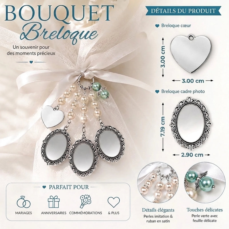 Pendentif bouquet mariée Personnalisé Avec Photo - Cadeau de Commémoration - Tu es toujours dans mon cœur