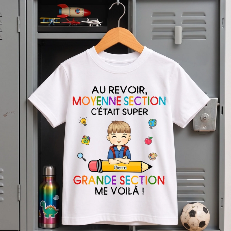 T-shirt Enfant Personnalisé – Cadeau pour Enfant – Trop cool pour la maternelle