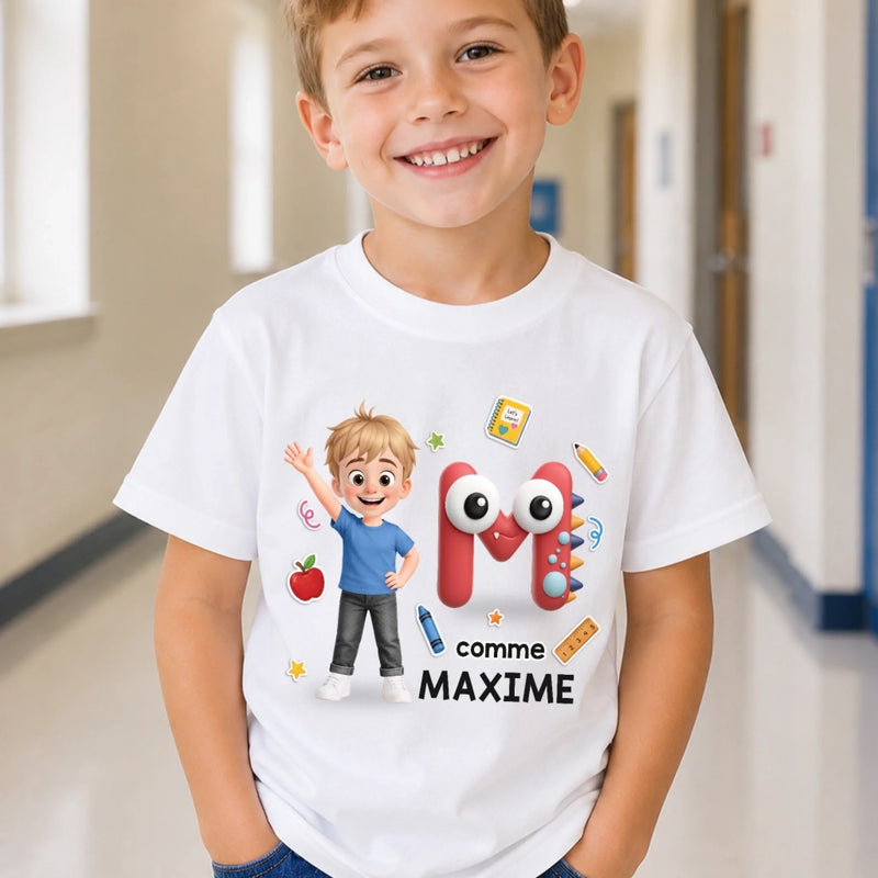T-shirt Enfant Personnalisé – Cadeau pour Enfant – Attention : Futur Génie