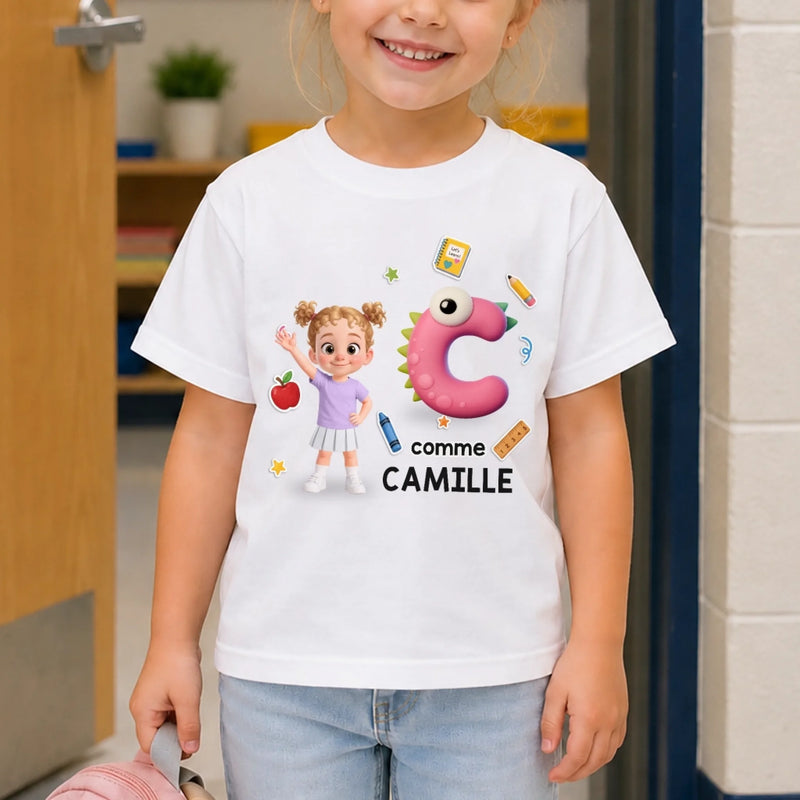 T-shirt Enfant Personnalisé – Cadeau pour Enfant – Attention : Futur Génie