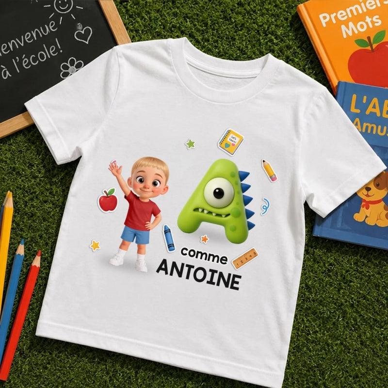 T-shirt Enfant Personnalisé – Cadeau pour Enfant – Attention : Futur Génie