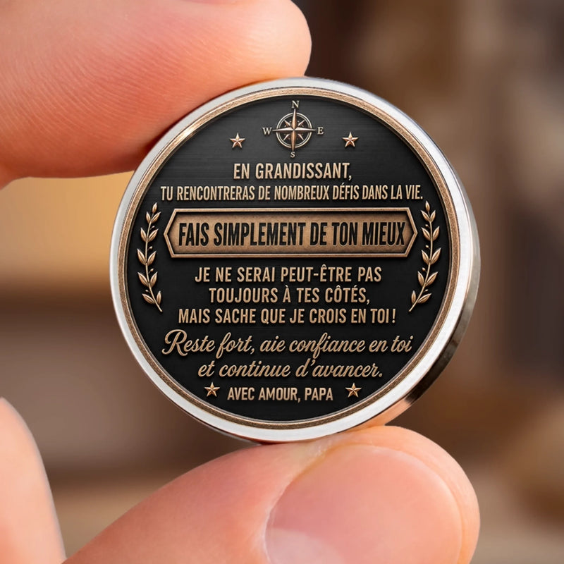 Porte-Bonheur De Poche Personnalisé – Cadeau Pour Fils – Fais simplement de ton mieux