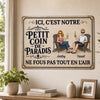Panneau Métallique Personnalisé – Cadeau pour Couple – Pause, bonheur, paradis