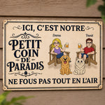Panneau Métallique Personnalisé – Cadeau pour Couple, Propriétaires D’Animaux – Petit coin de paradis