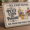 Panneau Métallique Personnalisé – Cadeau pour Couple, Propriétaires D’Animaux – Petit coin de paradis