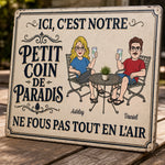 Panneau Métallique Personnalisé – Cadeau pour Couple – Un verre, du soleil