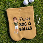 Pochette pour balles de golf Personnalisée - Cadeau pour la pour les joueurs de golf, amoureux du sport - Aujourd'hui, je joue au golf
