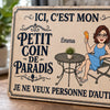 Panneau Métallique Personnalisé – Cadeau pour Pour Soi-Même – Ici, c’est mon monde