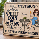 Panneau Métallique Personnalisé – Cadeau pour Pour Soi-Même – Ici, c’est mon monde