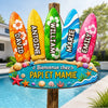 Panneau En Bois Personnalisé – Cadeau d'été pour Papi, Mamie, Famille – Soleil, baignade, recommencer